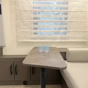 Burstner B66 744 TD Rear Lounge Table & Storage