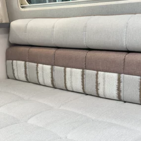 Auto-Sleeper Warwick TV in Rear Lounge Bench Fabric