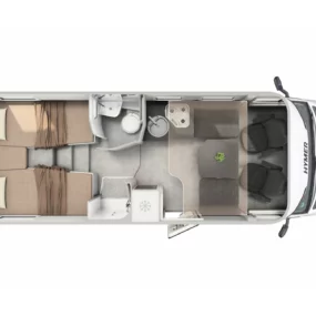 Hymer GT-S 685 Motorhome White - Interior Floorplan Layout