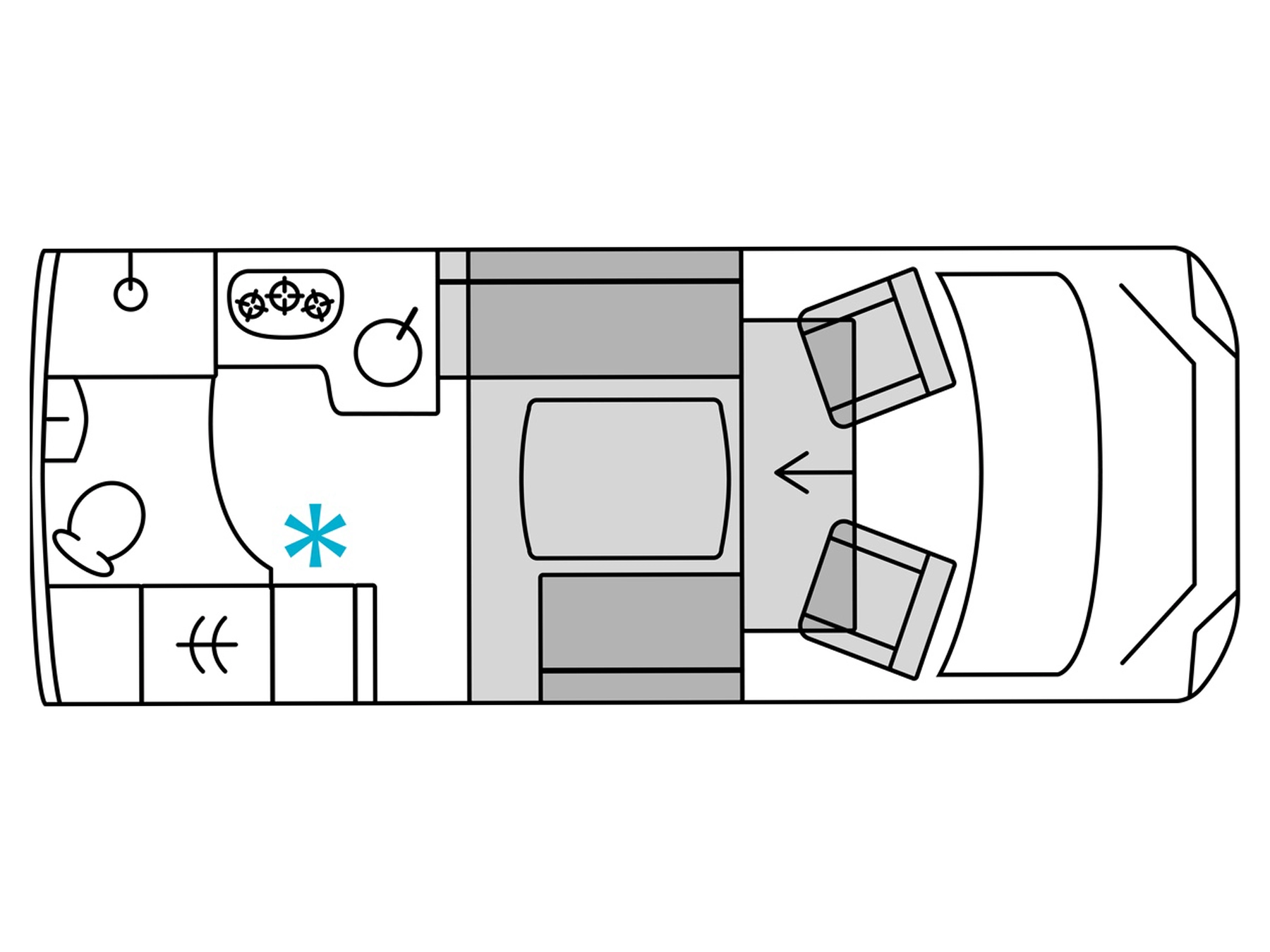Burstner B66 594 TD Motorhome - Interior Floorplan Layout