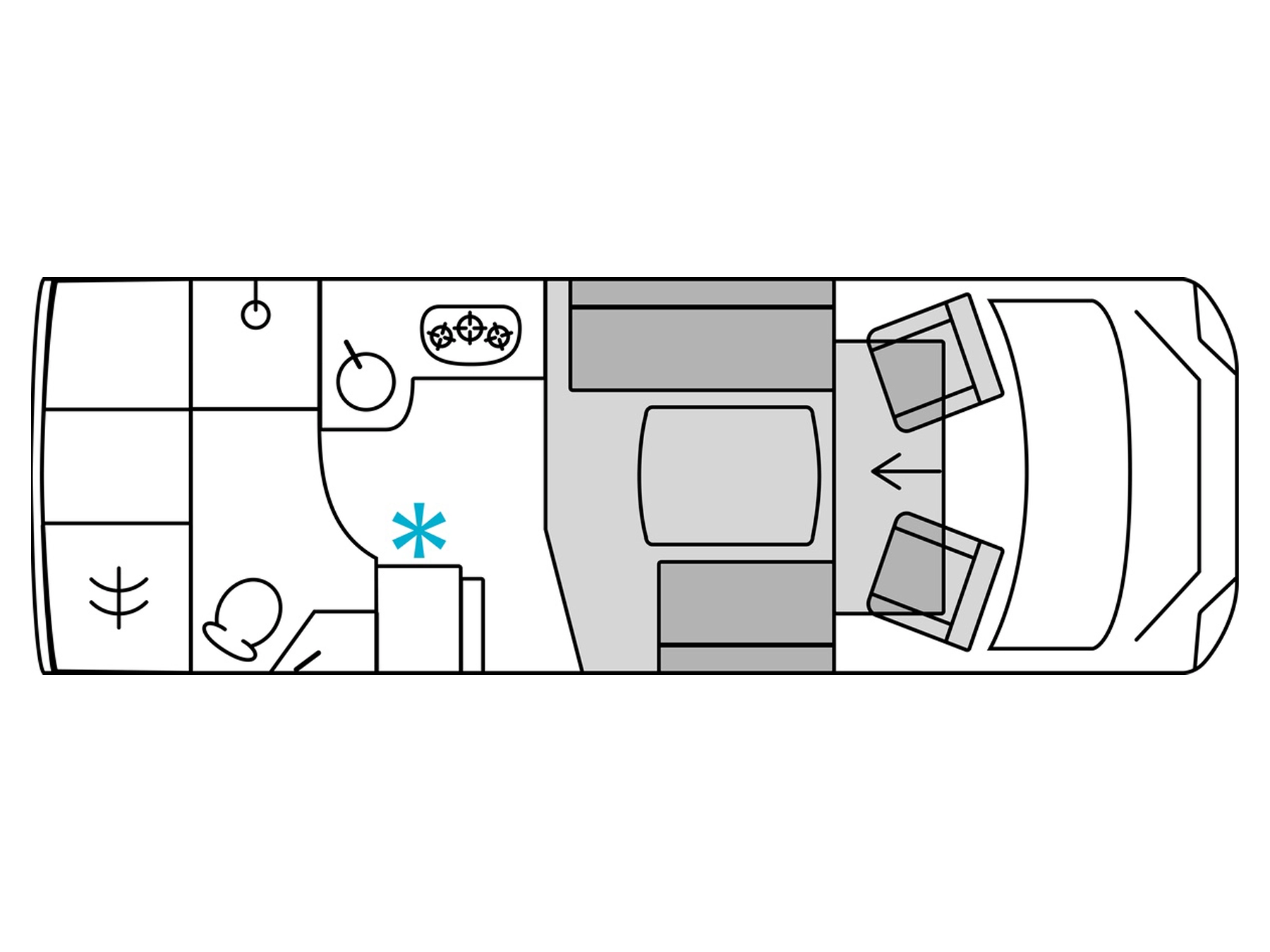 Burstner B66 684 TD Motorhome - Interior Floorplan Layout