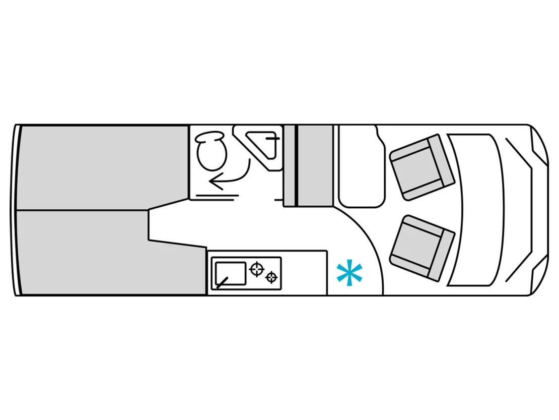 Burstner B66 640 Campervan - Interior Floorplan layout