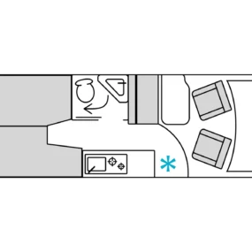 Burstner B66 640 Campervan - Interior Floorplan layout